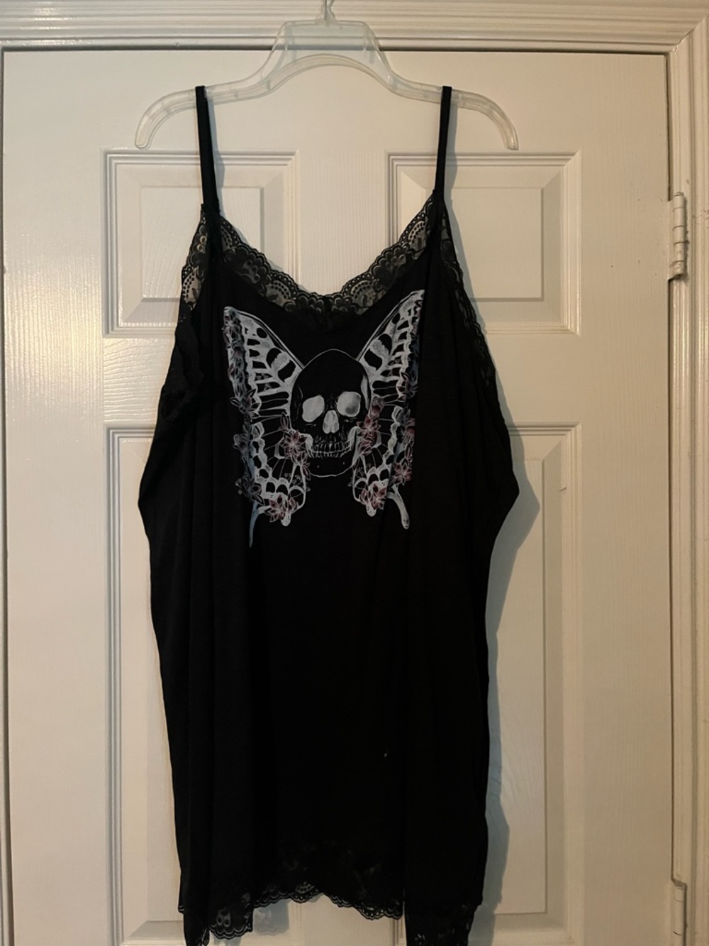 Torrid Black Lace-Trim Skull & Butterfly Cami Top